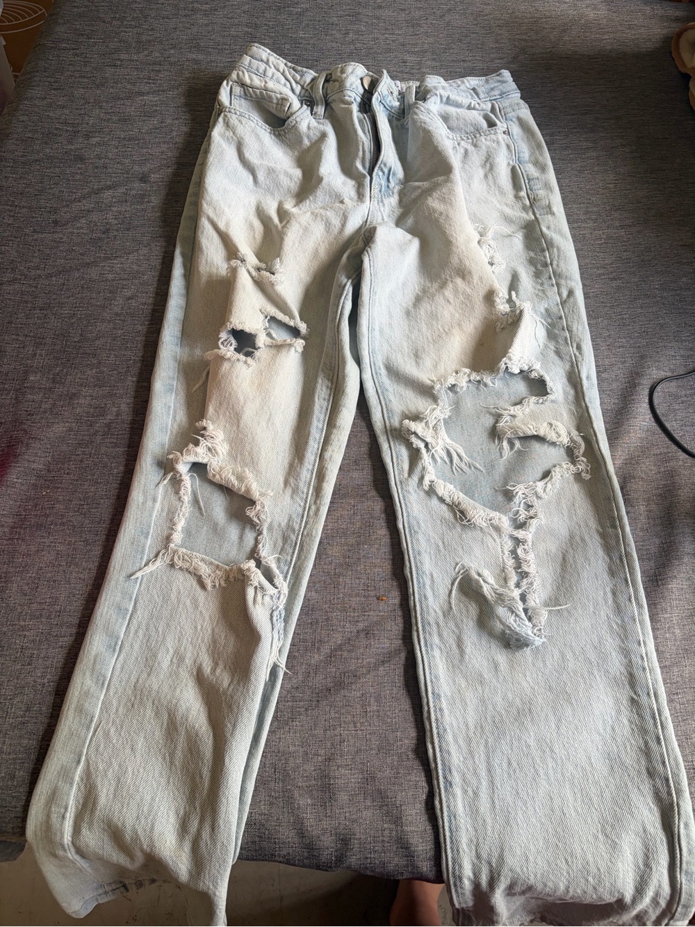 Rue21 Light Blue Distressed Denim Shorts